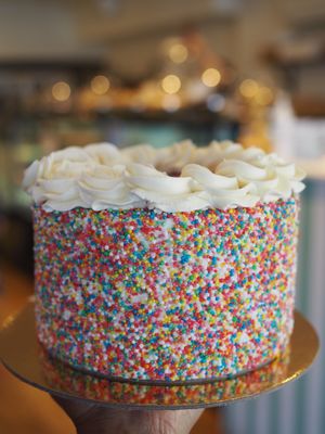 Sprinkles cake  at Veganyumm Bakehouse in Brisbane