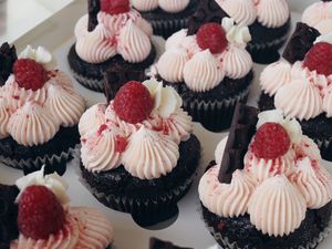 Raspberry cupcakes  at Veganyumm Bakehouse in Brisbane