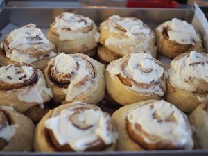 Cinnamon buns at Veganyumm Bakehouse in Brisbane