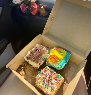 Galaxy brownie, funfetti cake and cookies and cream brownie. Always delicious  at Veganyumm Bakehouse in Brisbane