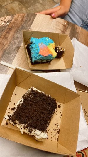 Cookies and Cream and Galaxy brownies and brownie truffle ball at Veganyumm Bakehouse in Brisbane