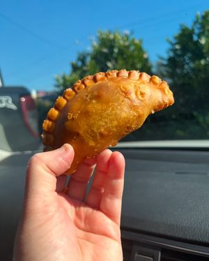 Golden samosa   at Veganyumm Bakehouse in Brisbane