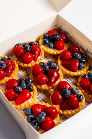 Mini fruit custard tarts  at Veganyumm Bakehouse in Brisbane
