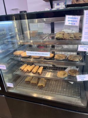 Hot savourys   at Veganyumm Bakehouse in Brisbane