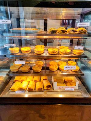 Savory options at Veganyumm Bakehouse in Brisbane