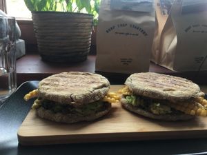 Breakfast sandwiches at Surf Shop Roastery in Orth