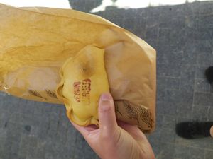 Vegan burger empanada at El Cambio in Malaga