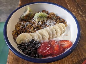 Granola bowl at Pum Pum Cafe in Madrid