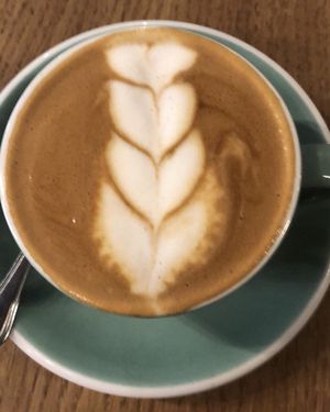 Soy Flat White at Pum Pum Cafe in Madrid