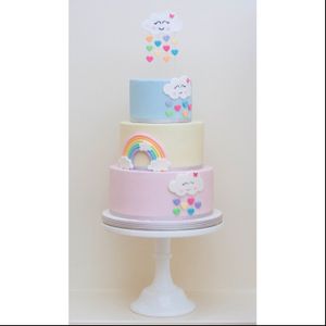 Vegan three tier birthday cake  at Jesmond Cake Company in Newcastle Upon Tyne