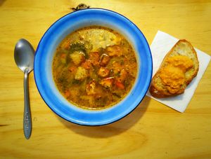 Soup of the day  at Cafe Vida in La Paz