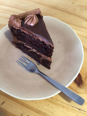 Beet and chocolate cake- divine  at Cafe Vida in La Paz