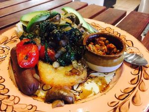 Vegan big breakfast  at CassellBella's Bakery Cafe in Northcote