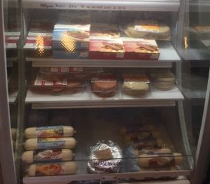Vegan deli fridge at CassellBella's Bakery Cafe in Northcote