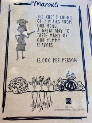 Taster menu, get this! at ONO by Marouli in Rhodes