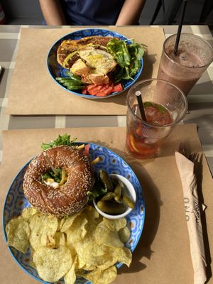 Vegan Bagel and omelette  at ONO by Marouli in Rhodes