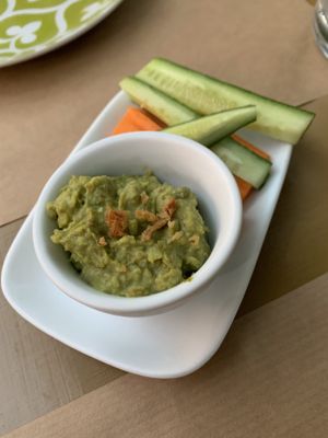 Green bean dip with cucumber and carrots at ONO by Marouli in Rhodes
