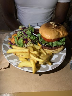 Veggie and bean burger at ONO by Marouli in Rhodes