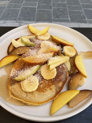 Pancakes with fruit at ONO by Marouli in Rhodes