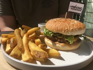 burger and fries   at ONO by Marouli in Rhodes