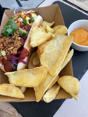 Hot dog  at ONO by Marouli in Rhodes