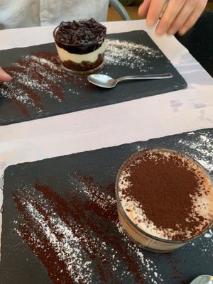Vegan tiramisu and strawberry cheesecake   at ONO by Marouli in Rhodes
