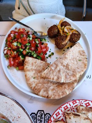 Falafel with pita at ONO by Marouli in Rhodes