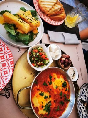 Shoukshuka and filo dough feta  at ONO by Marouli in Rhodes