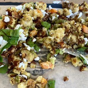 Chickpea flour scramble  at ONO by Marouli in Rhodes