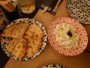Pita with vegan tzatziki ❤️❤️❤️ at ONO by Marouli in Rhodes