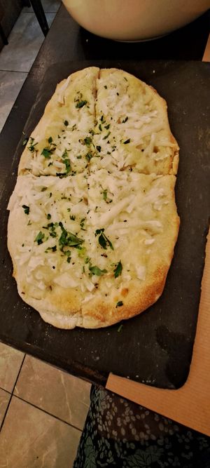 Feta and garlic flatbread at ONO by Marouli in Rhodes
