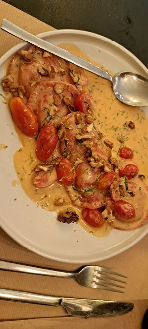 Beetroot ravioli at ONO by Marouli in Rhodes