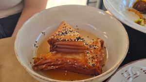 Some tasty "cake" with feto in it. at ONO by Marouli in Rhodes