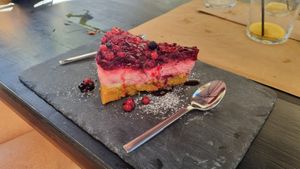 Awesome cake (for free!!) at ONO by Marouli in Rhodes