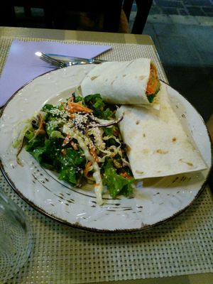 Falafel wrap with salad. at ONO by Marouli in Rhodes