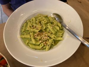 Vegan pesto pasta  at ONO by Marouli in Rhodes