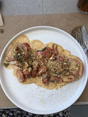 Vegan Beetroot Ravioli  at ONO by Marouli in Rhodes