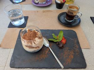 Tiramisu and Greek coffee at ONO by Marouli in Rhodes