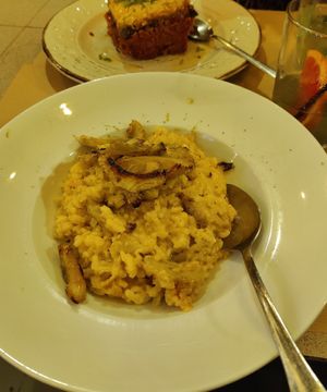 Risotto and Moussaka at ONO in Rhodes