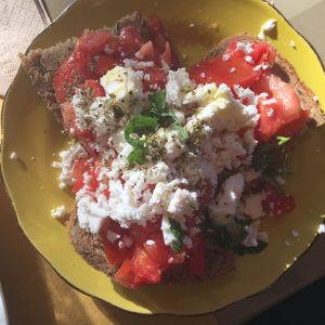 Vegan bruschetta  at ONO by Marouli in Rhodes