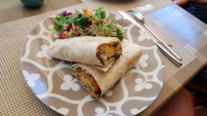 Falafel wrap.. yummy at ONO by Marouli in Rhodes