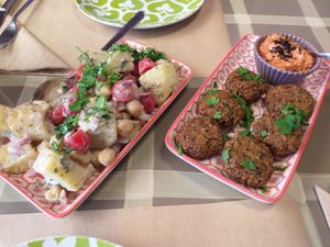 Abbas salad and spinach falafel. Yummy! at ONO by Marouli in Rhodes