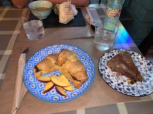 Vegan croissant witb homemade chocolate spread
Vegan dessert of the day at ONO by Marouli in Rhodes