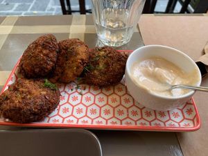 Green falafel at ONO by Marouli in Rhodes