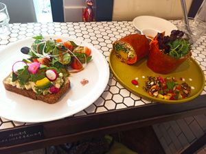 Egg salad and a wrap at Plants in Taipei