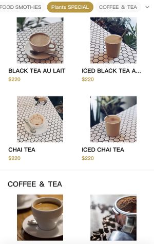 Menu  at Plants in Taipei