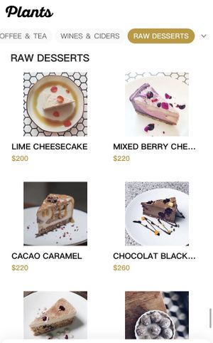 Menu  at Plants in Taipei