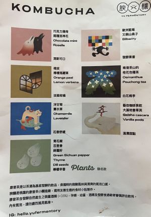 Kombucha menu  at Plants in Taipei