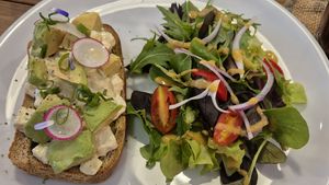 Chickpea 'egg salad' toast at Plants in Taipei