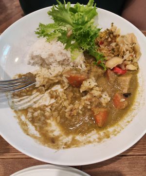 Coconut curry (half eaten) at Plants in Taipei